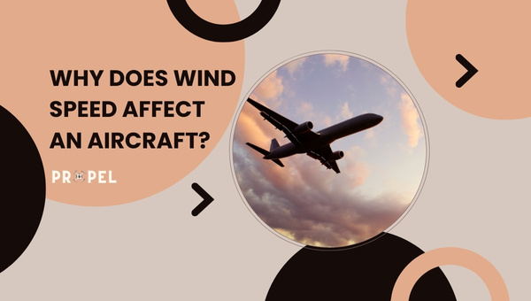 Einfluss des Windes auf ein Flugzeug