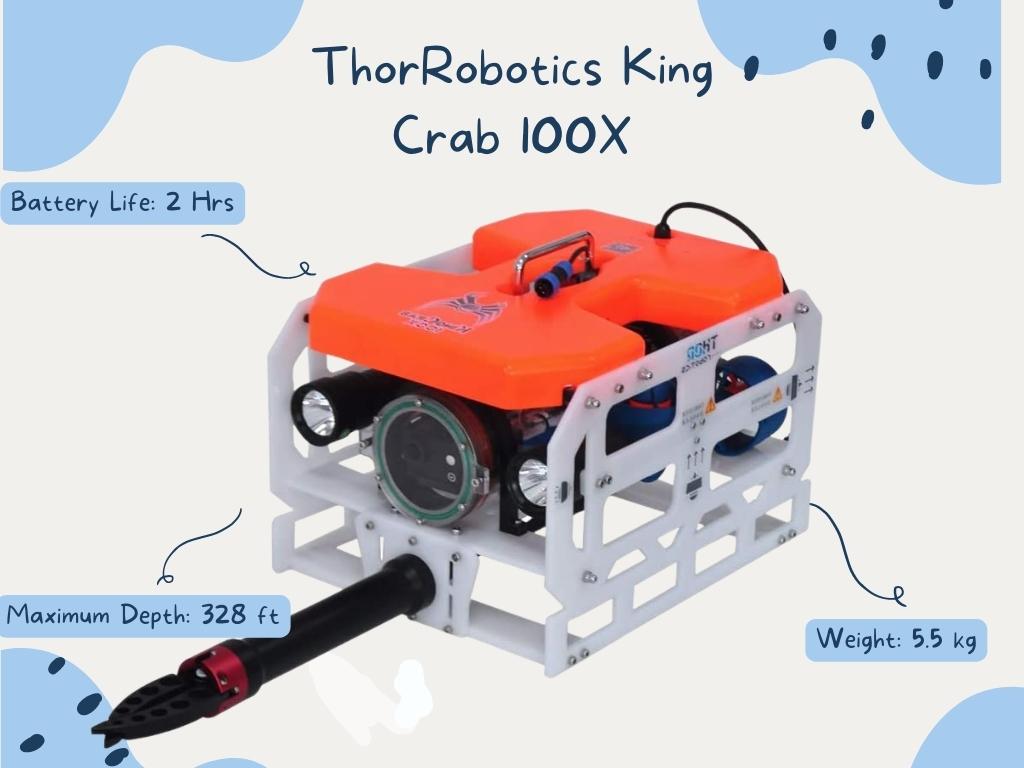 Melhores drones subaquáticos - ThorRobotics King Crab 100X