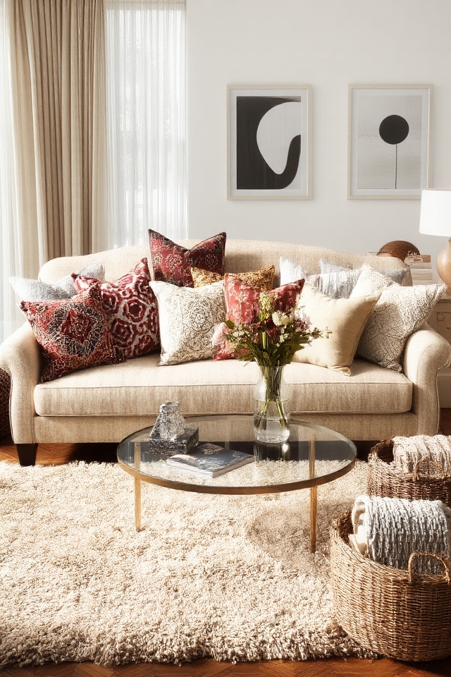 accent pillows enhance decor