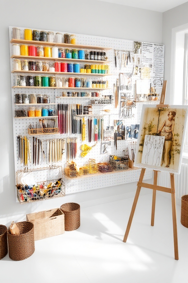artistic organization with pegboards