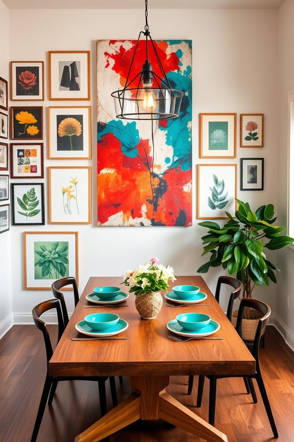 artwork enhances dining experience