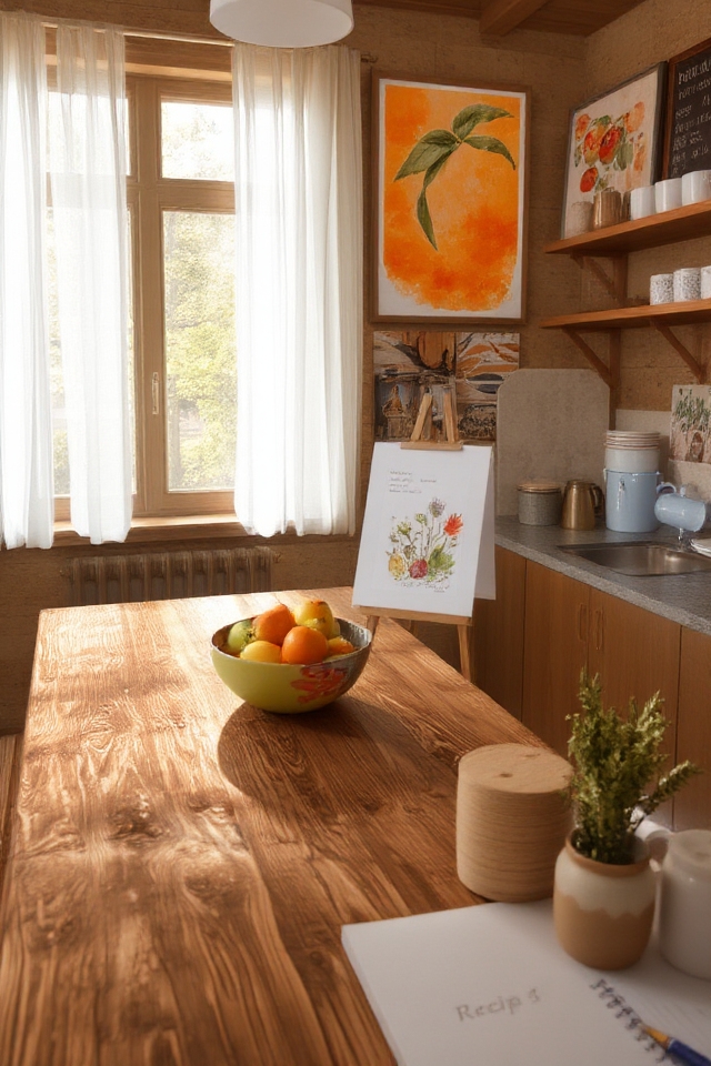 artwork personalizes kitchen space