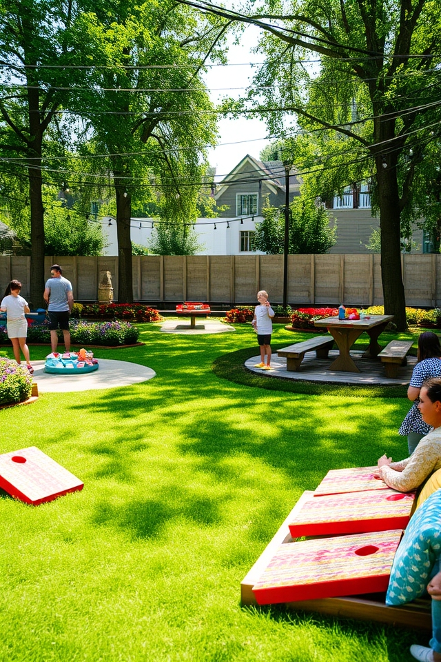 backyard game area setup