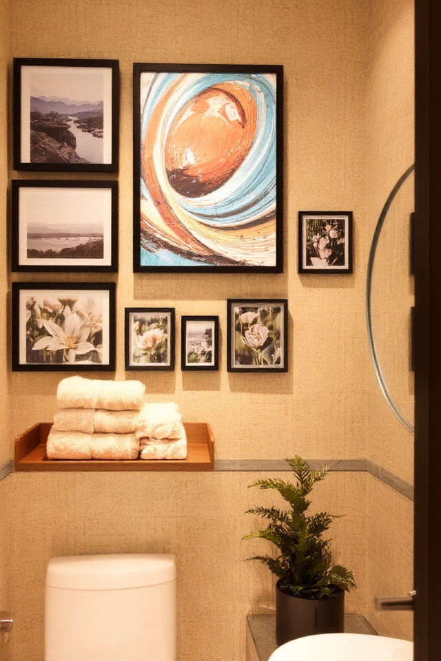 bathroom art enhances ambiance