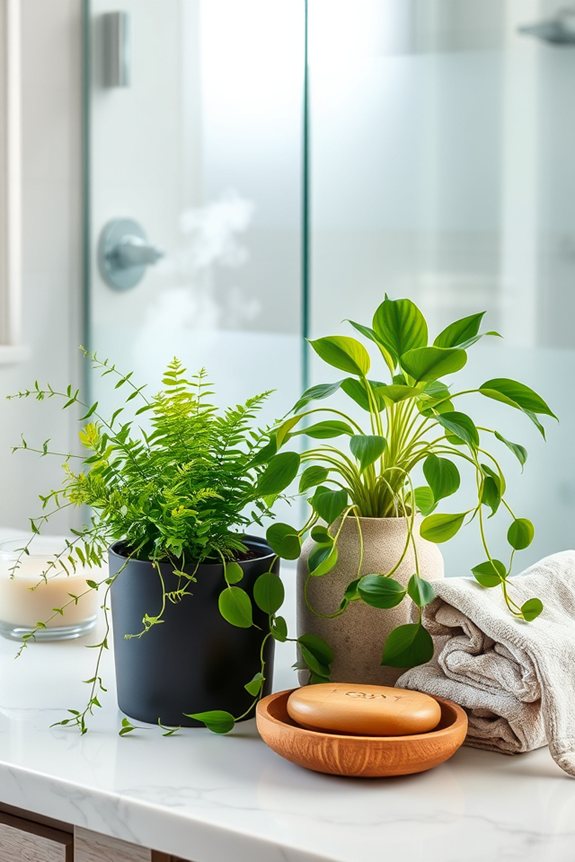 bathroom plants enhance tranquility