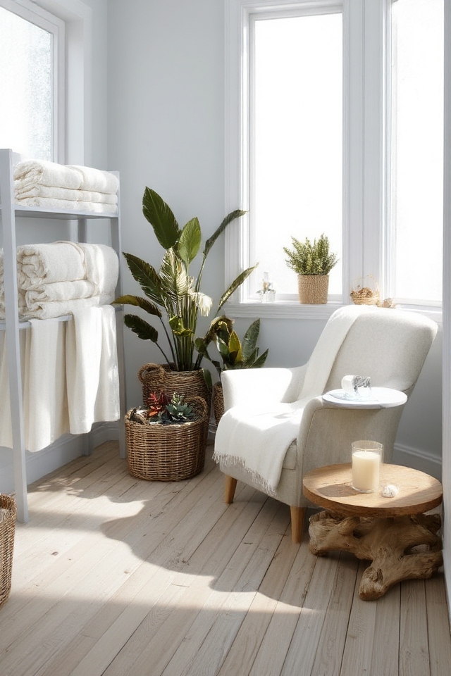 beach bathroom relaxation corner