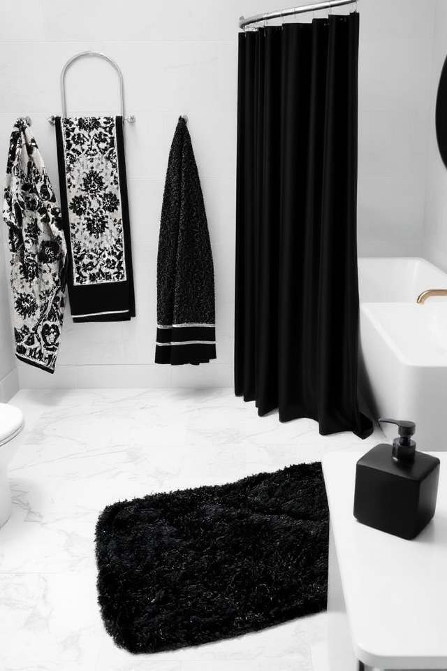 black accents enhance decor
