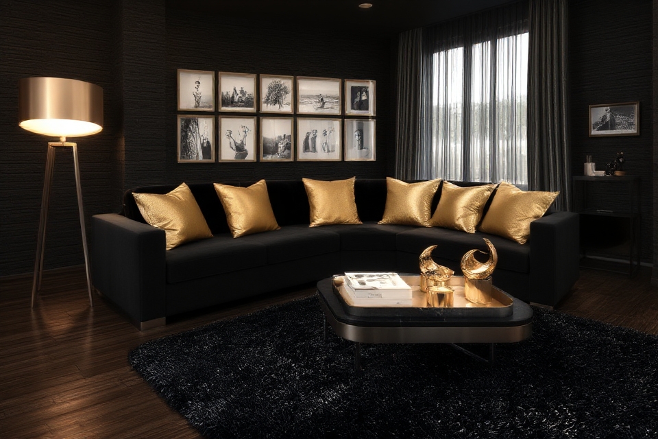 black and metallic elegance