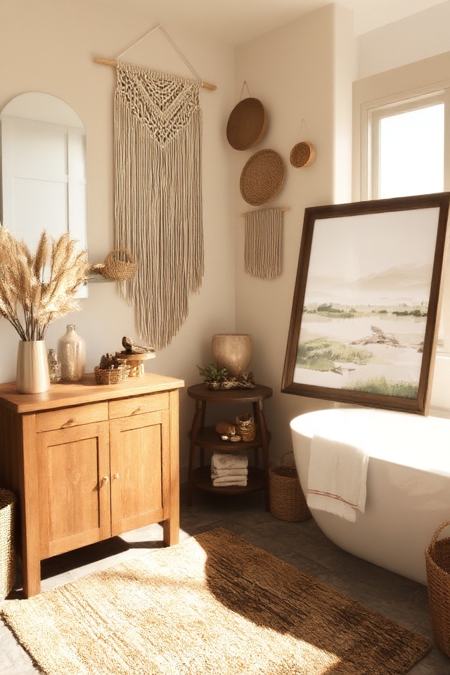 boho bathroom art accessories
