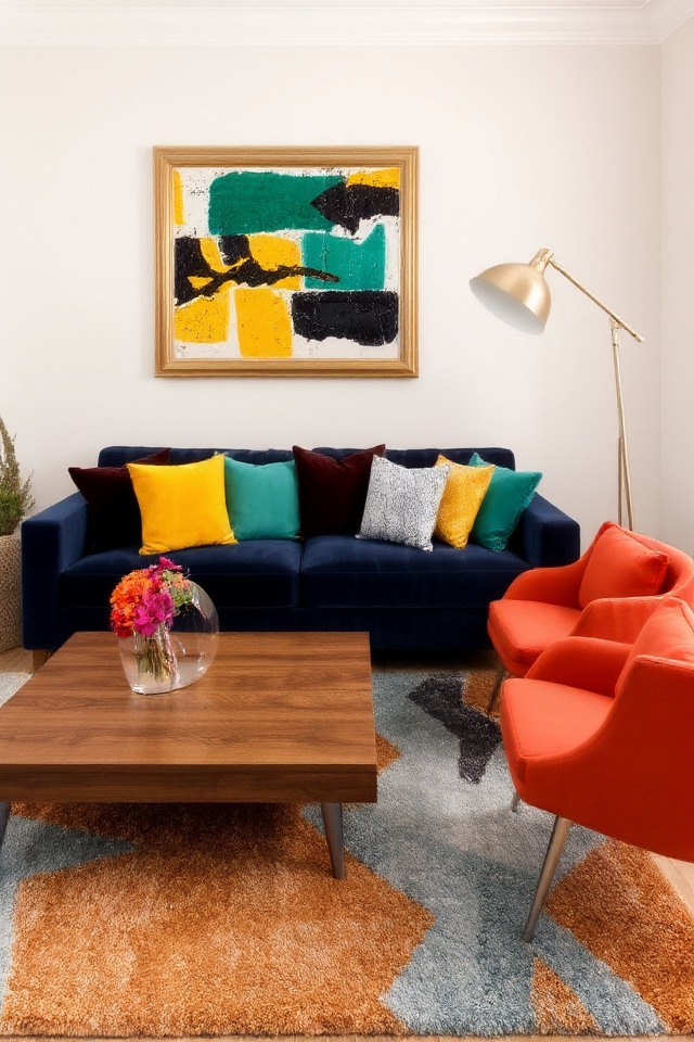 bold accents enhance decor