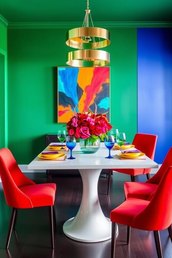 bold colors energize dining