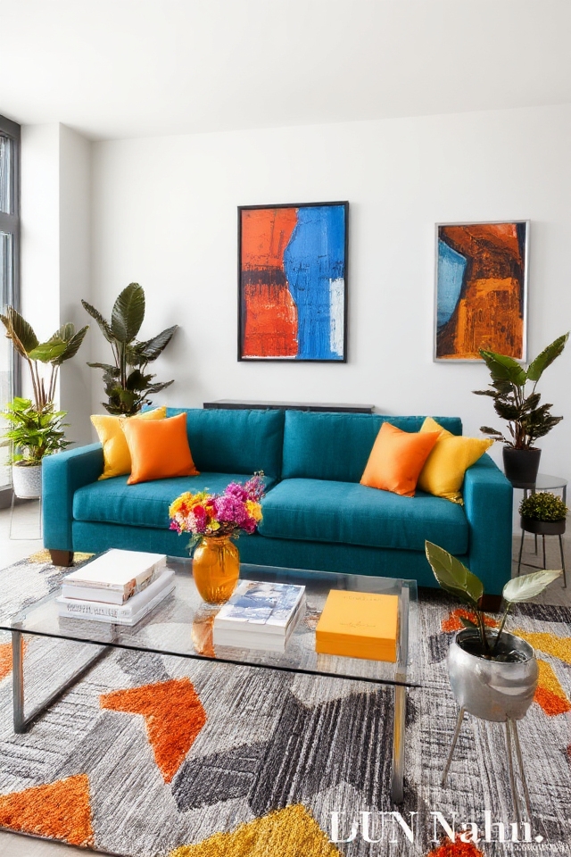 bold colors enhance grey