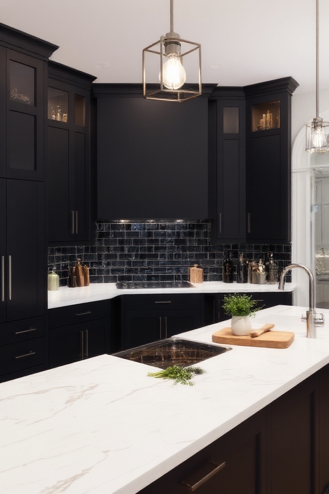 bold dark cabinetry contrast