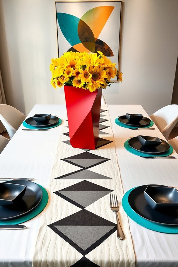 bold geometric table decor