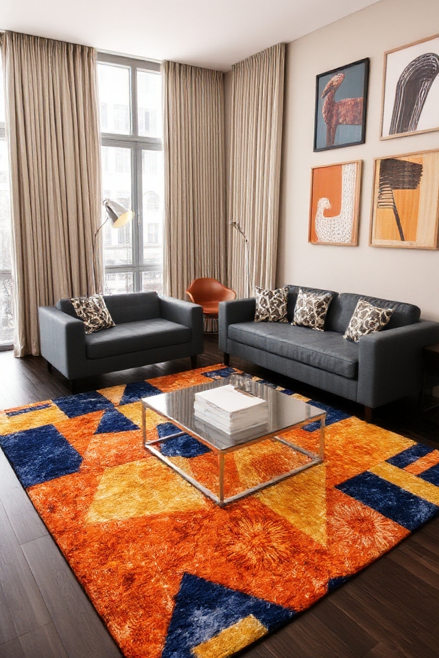 bold rugs enhance living spaces