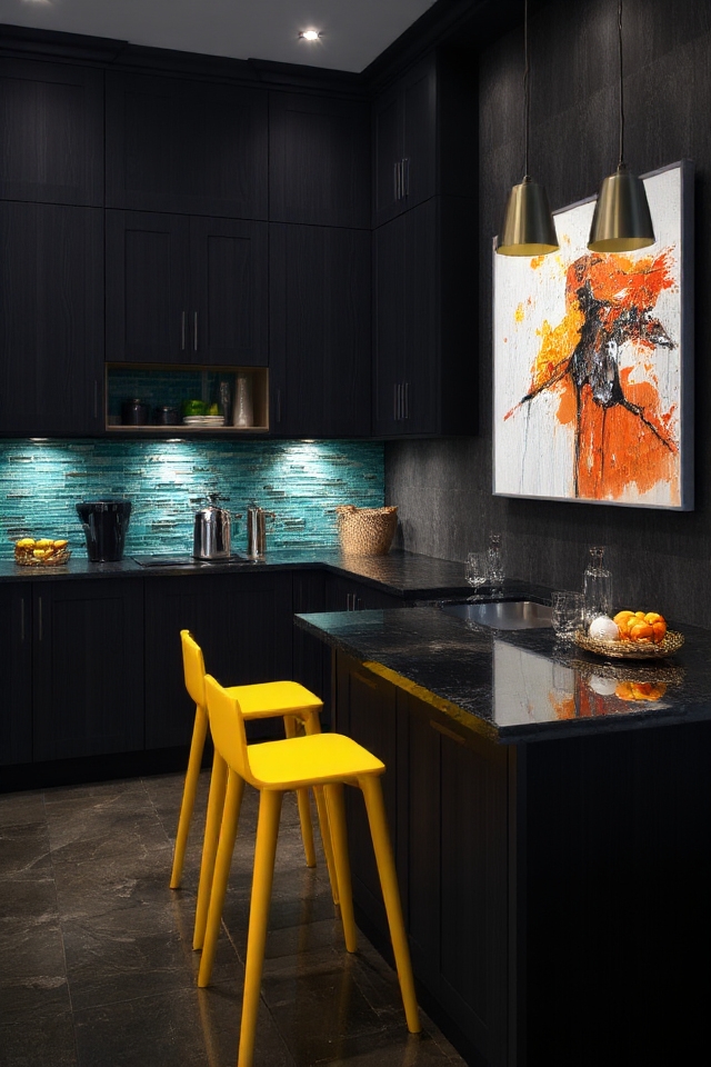 bright accents enhance contrast
