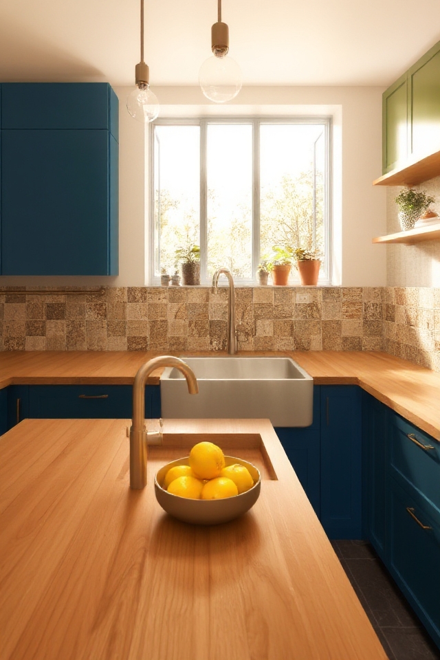 bright accents with earthy tones
