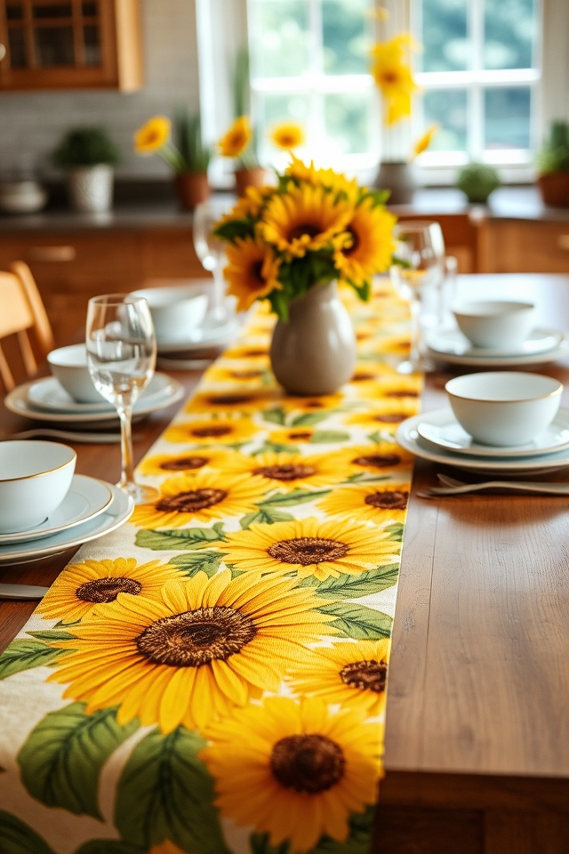 bright sunflower table decor