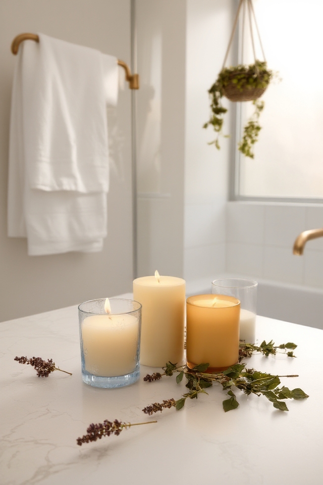 calming atmosphere with candles