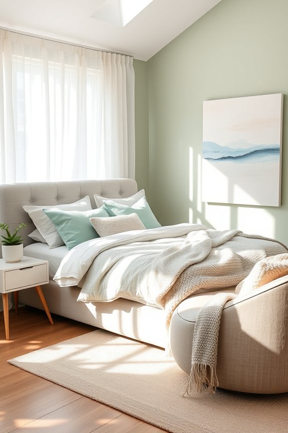 calming color palette selection