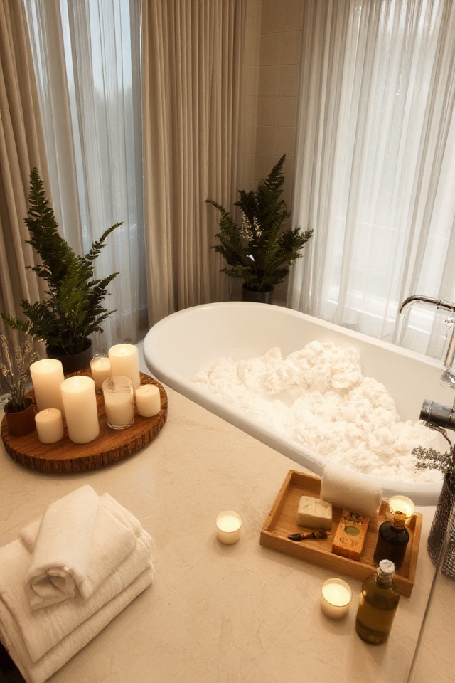 candle lit spa retreat ambiance