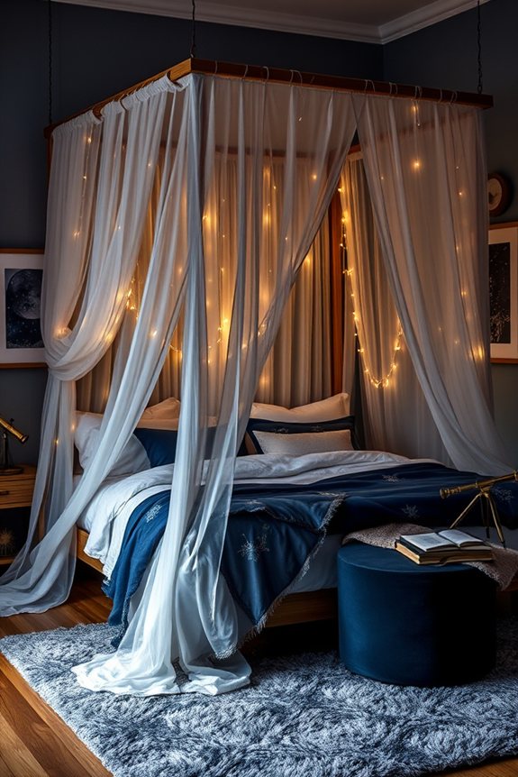 celestial canopy bed setup