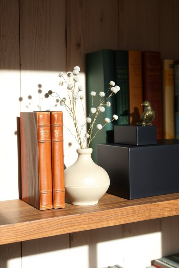 charming bookshelf vignette creation