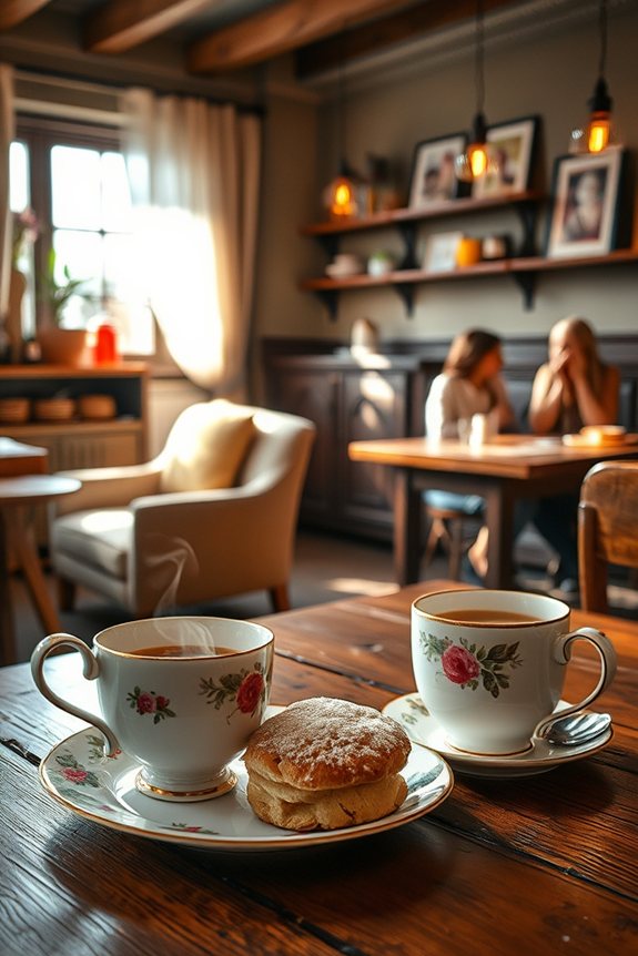charming caf with pastries