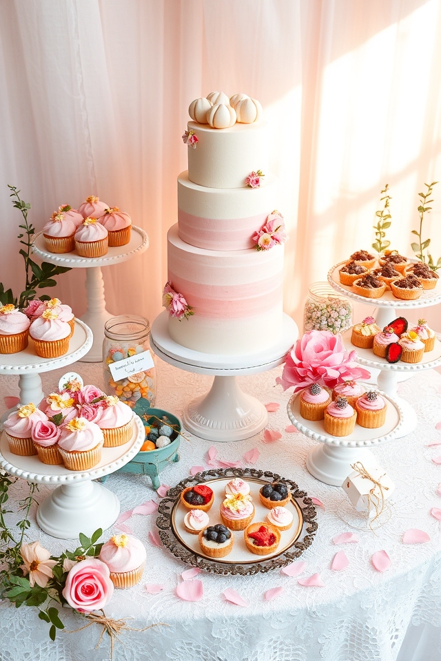 charming dessert table display