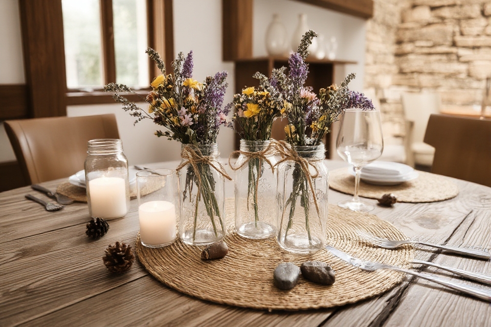 charming rustic mason jar decor