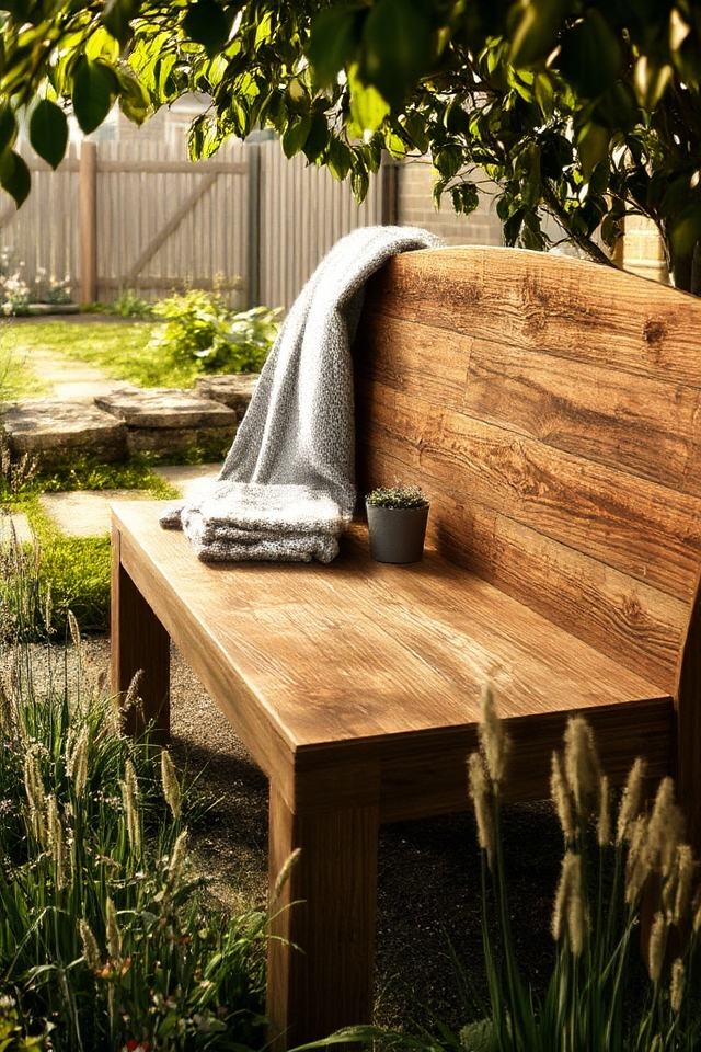 charming rustic wooden bench