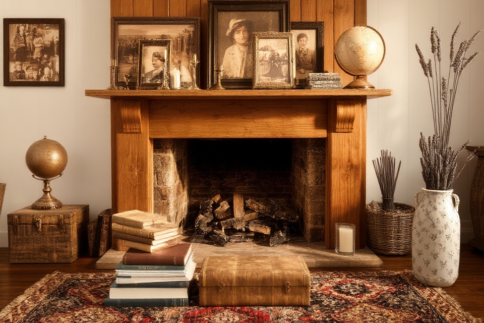 charming vintage fireplace decor
