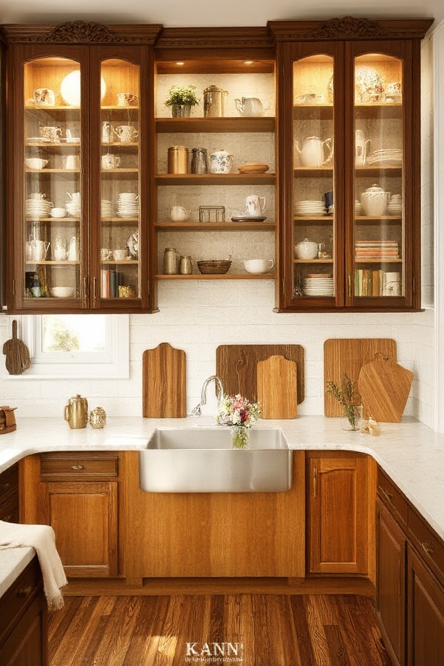 charming vintage glass cabinets