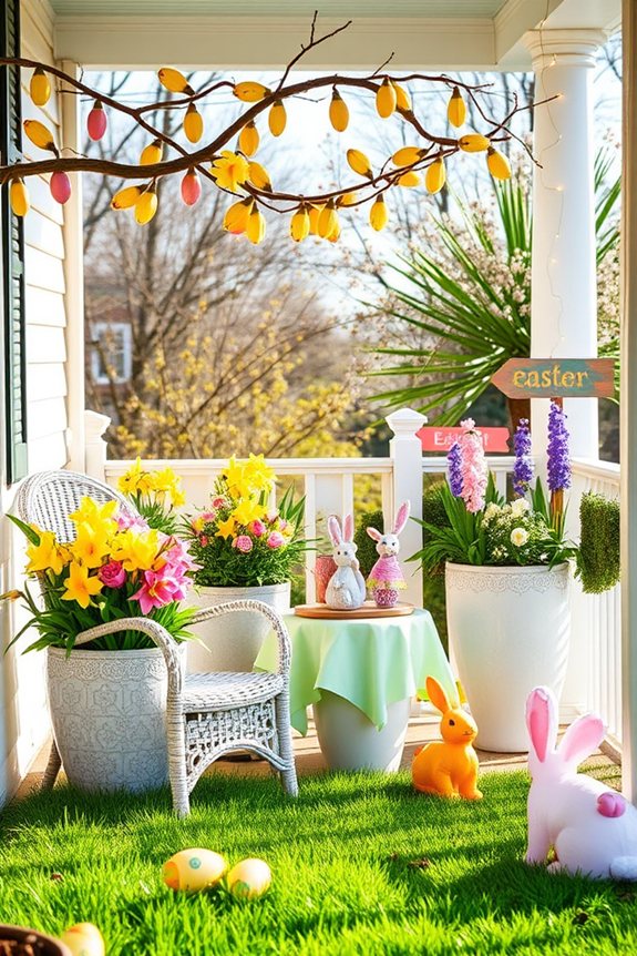cheerful easter outdoor decorations