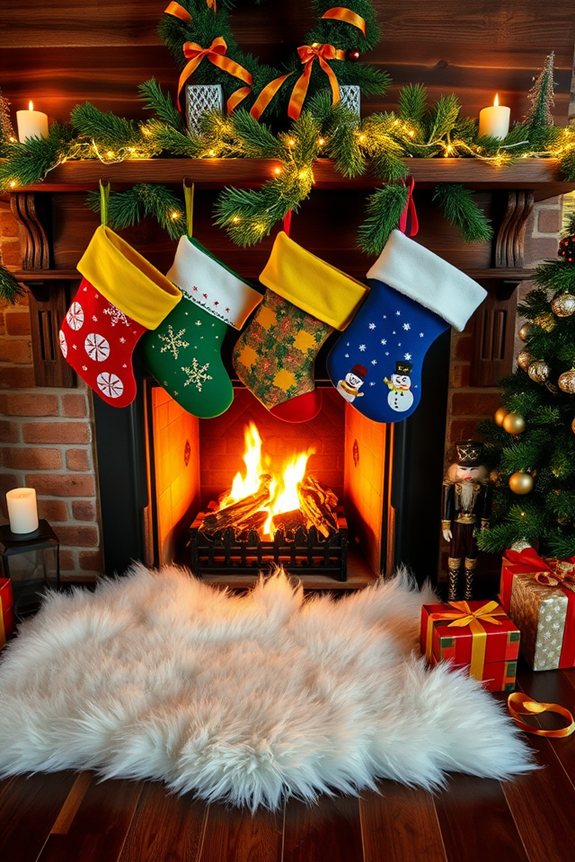 cheerful holiday stockings decorations