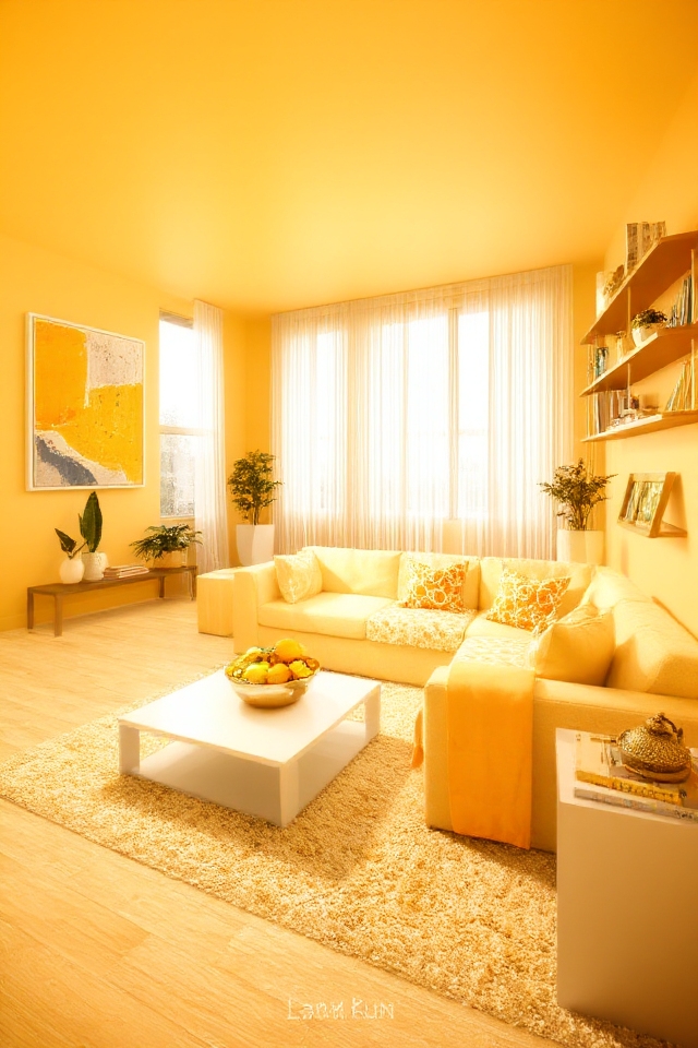 cheerful yellows energize basements
