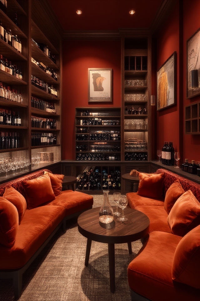 chic basement wine retreat