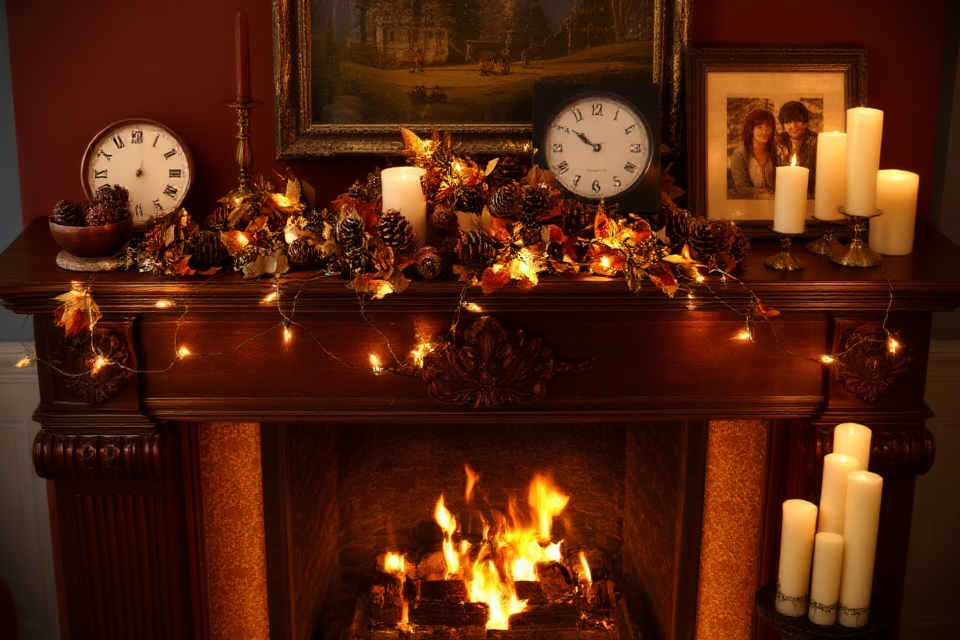 classic mantel seasonal decor