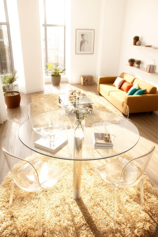 clear furniture enhances spaciousness