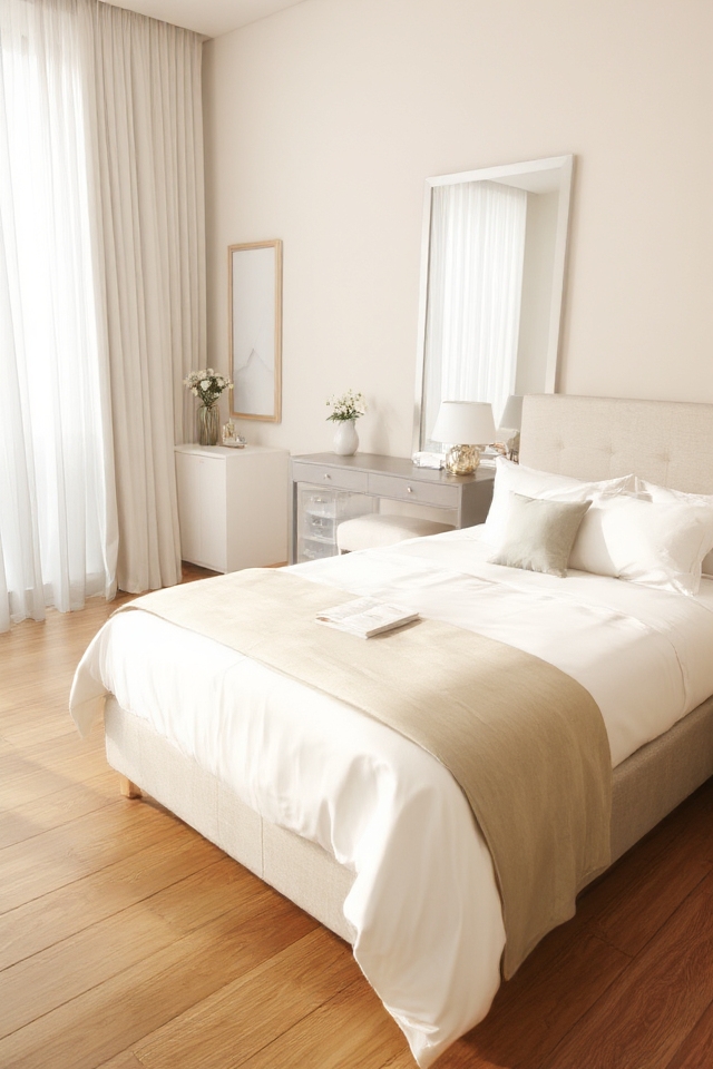 clutter free cozy bedroom environment