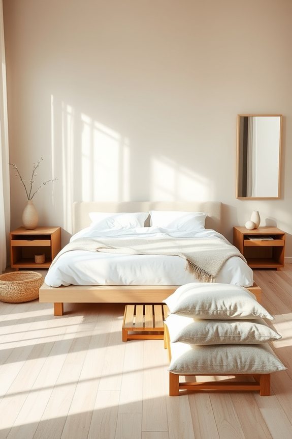clutter free minimalist bedroom design