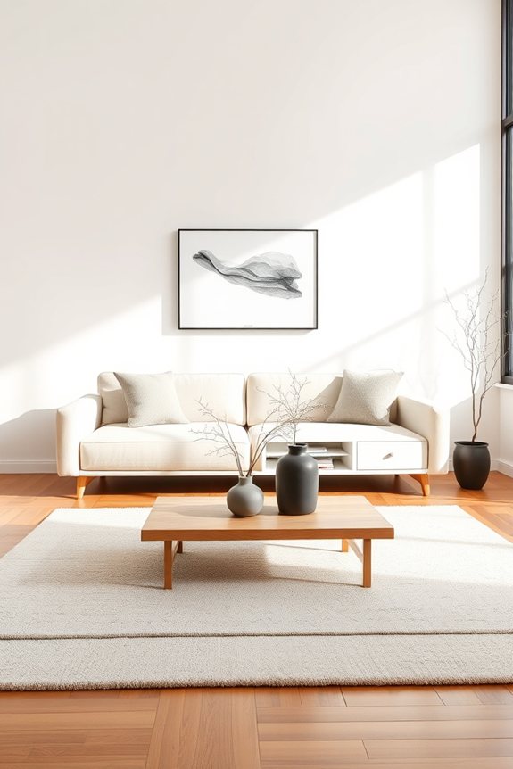 clutter free minimalist living space