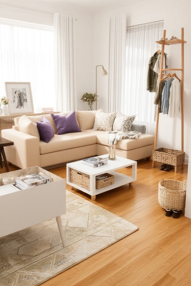 clutter free organized living space