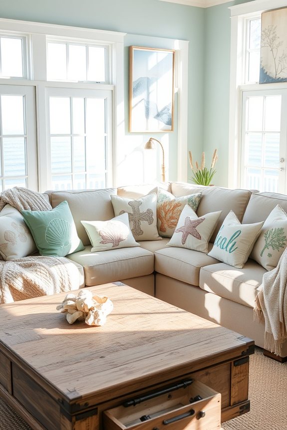 coastal charm throw pillows