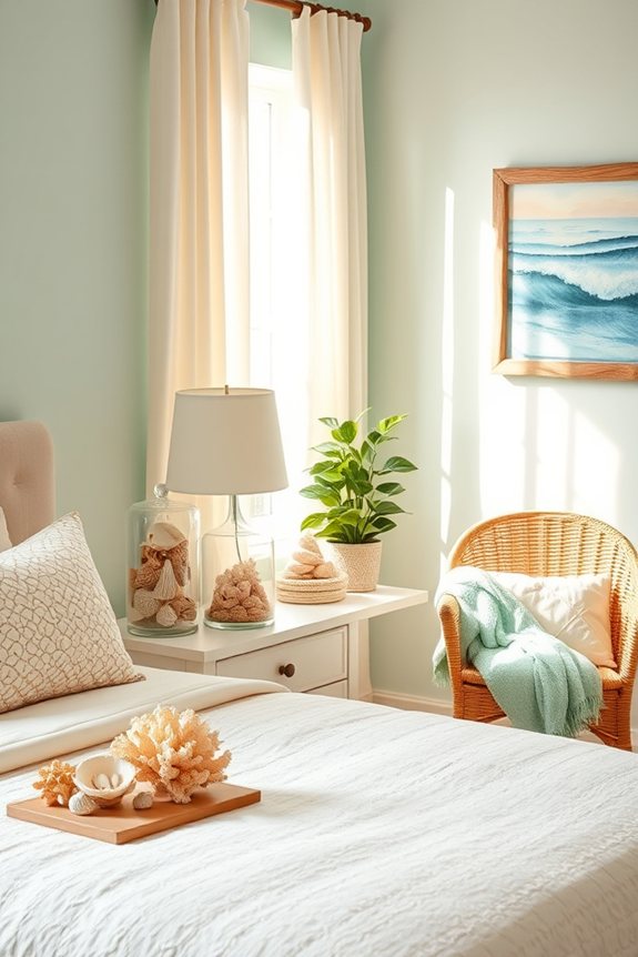 coastal shell and coral decor
