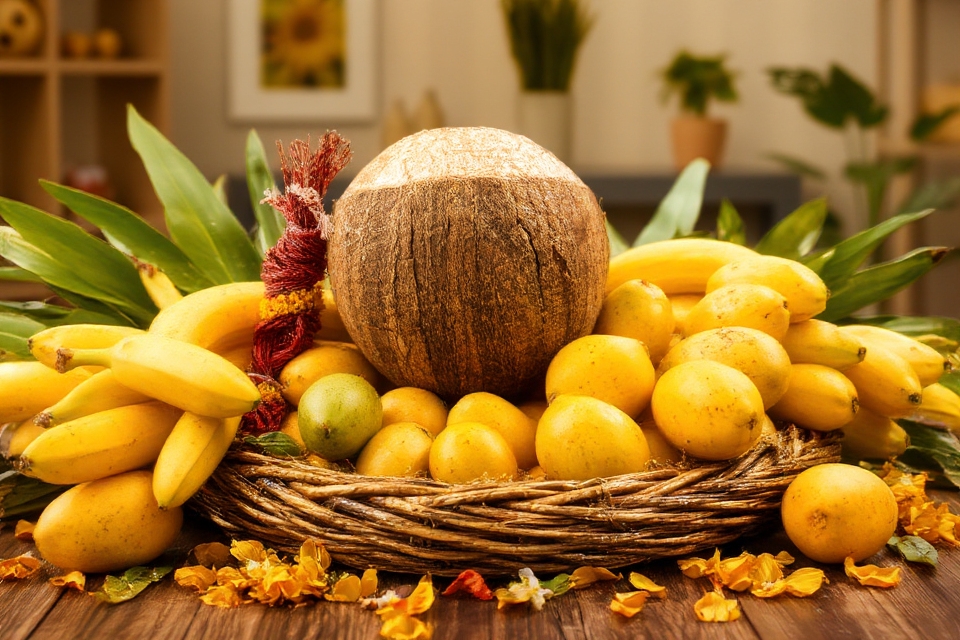 coconut and fruit decor