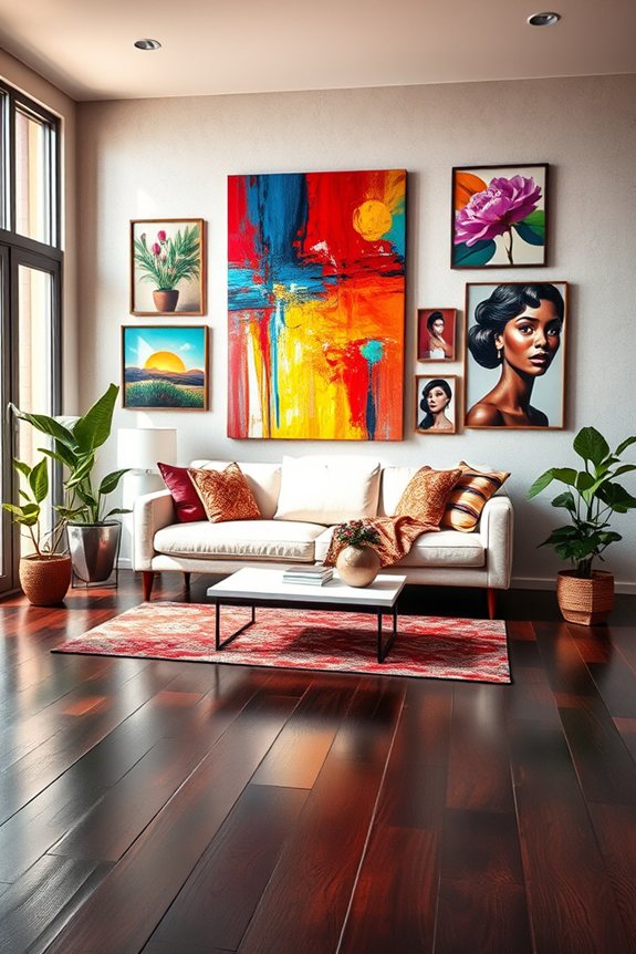 colorful artwork enhances contrast