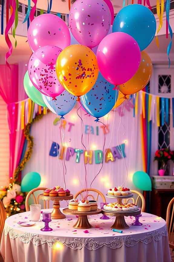 colorful confetti birthday balloons
