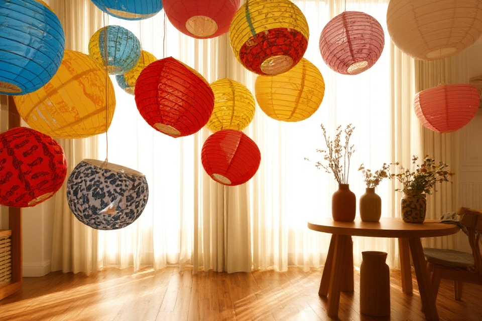 colorful diy paper lanterns