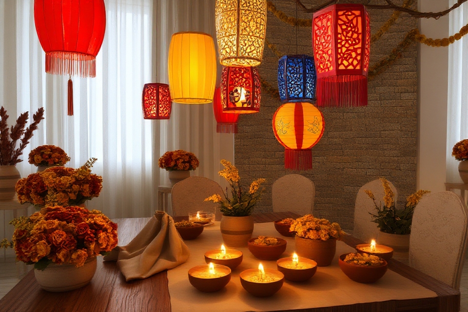 colorful handcrafted paper lanterns